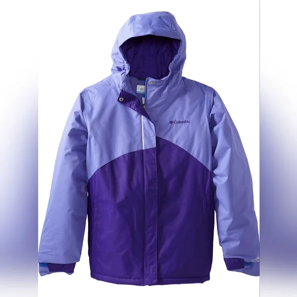Columbia Girls' Crash Out Snow Jacket in light & dark purple, size Large - Picture 1 of 14
